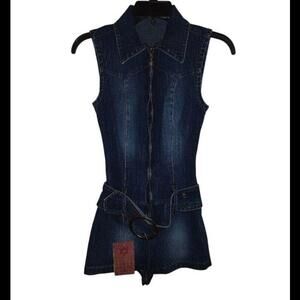 Mai Melissa Denim Romper Women's Size XXS NEW w/ TAGS